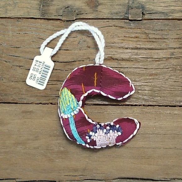 Urban Outfitters 'C' Patchwork Monogram Ornament - Picture 1 of 4